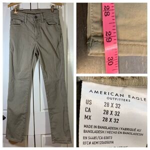 American Eagle Outfitters Mens Khaki Flex Straight Leg Pants Size 28x32 (28x30)